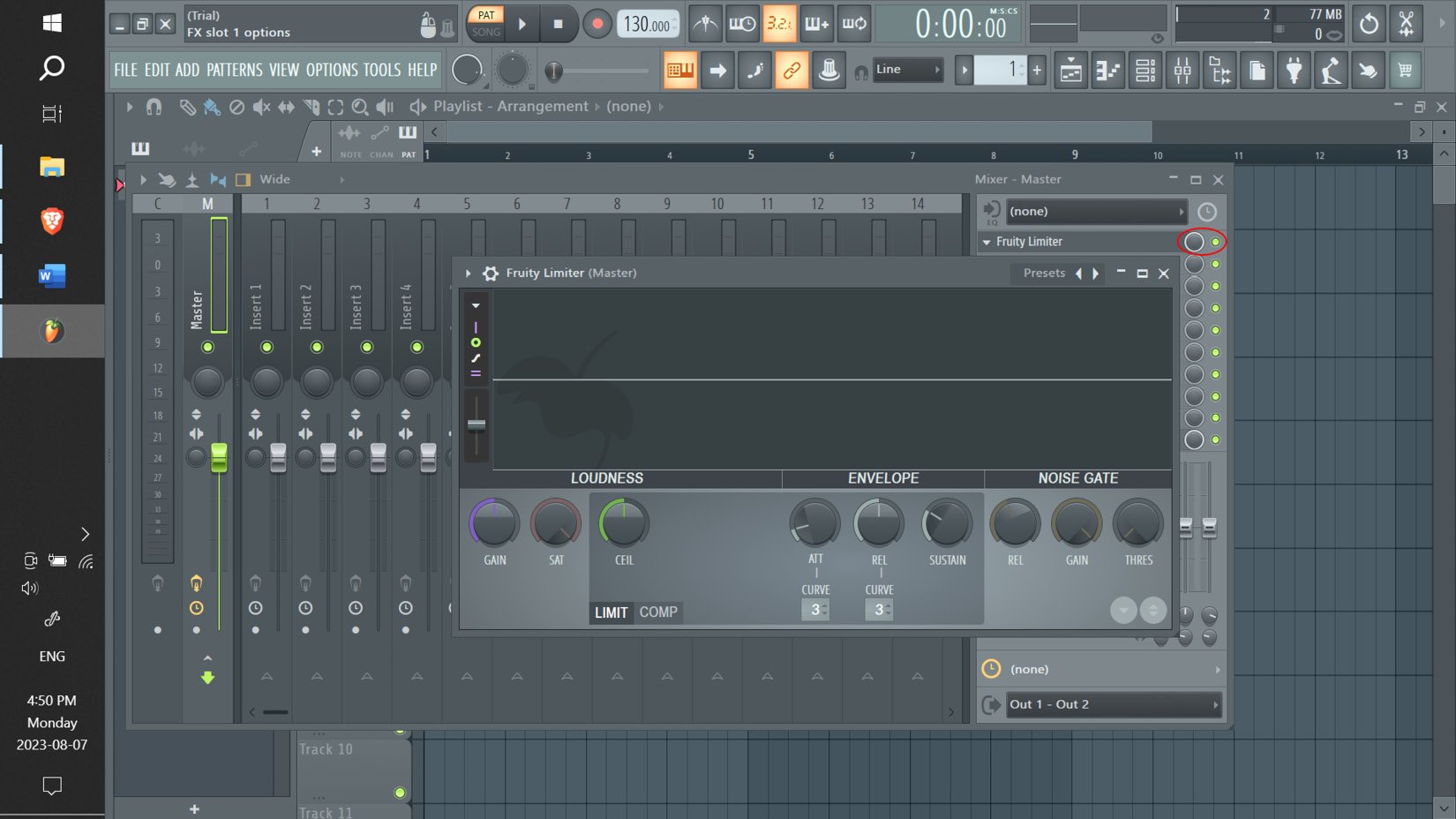 Figure 1.18: The mixer’s Fruity Limiter plugin