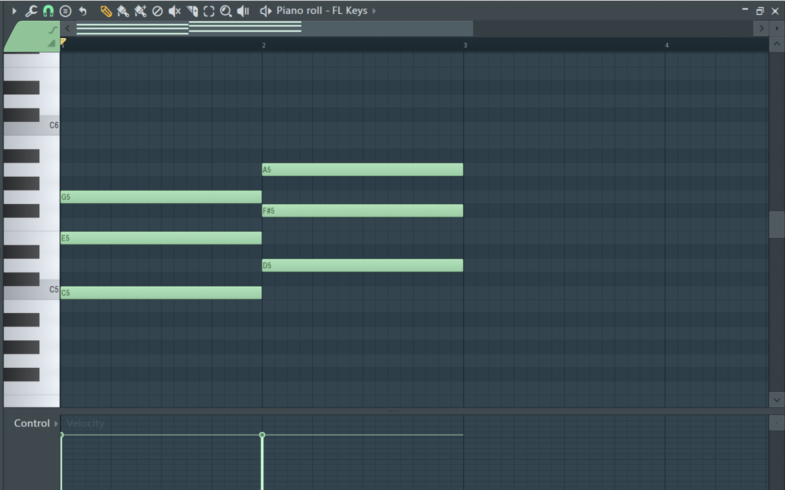 Figure 3.33: FL Keys | Piano Roll | chord progression