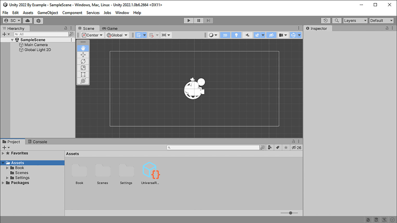 Figure 1.3 – The Unity 2022 Editor default layout