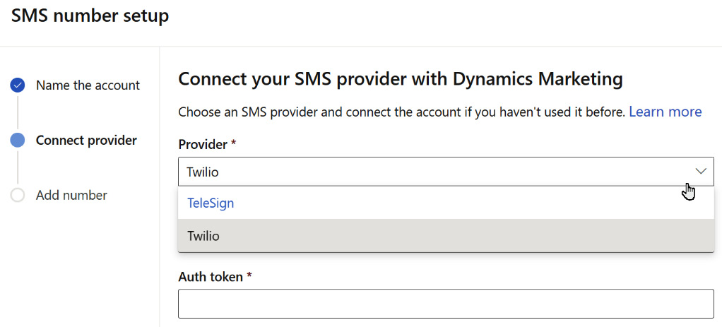 Figure 1.15 – SMS number setup
