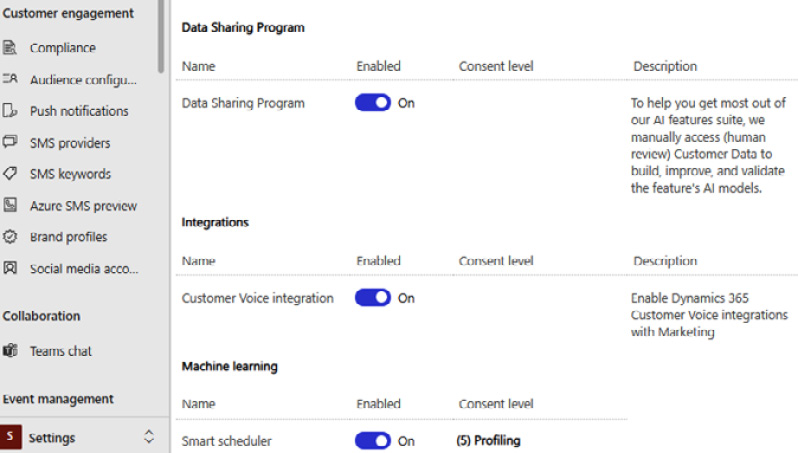 Figure 1.25 – Feature switches, parts one and two
