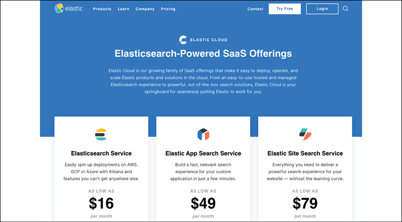 Figure 8: Elastic Cloud offerings