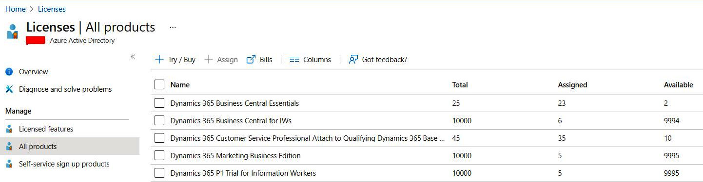 Figure 1.10 – License list
