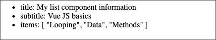 Figure 1.26 – Output using v-for on the information object