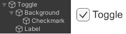 Figure 13.1: UI Toggle GameObject and children