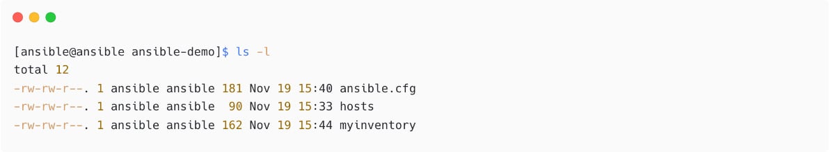 Figure 1.22 – Multiple inventory files in project directory 
