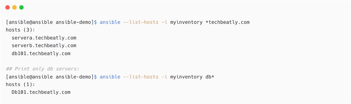 Figure 1.25 – Host selection using patterns
