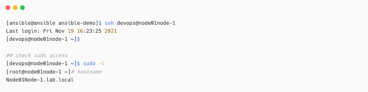 Figure 1.31 – Login to managed node without password
