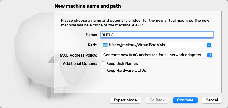 Figure 1.9 – Full clones with new MAC generation and a new name for the VM