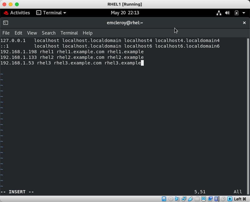 Figure 1.11 – Finished /etc/hosts file