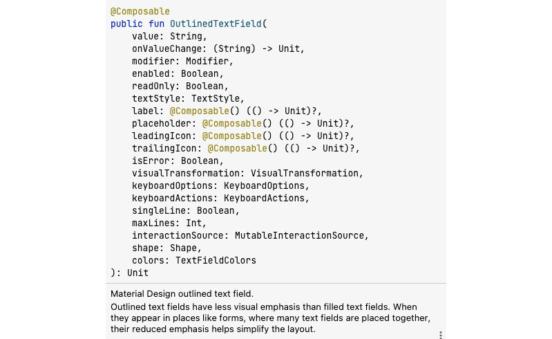 Figure 2.1 – The OutlinedTextField input