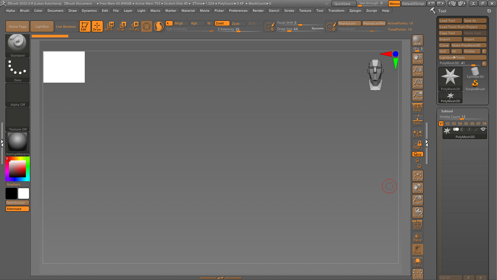 Figure 1.9 – The ZBrush UI