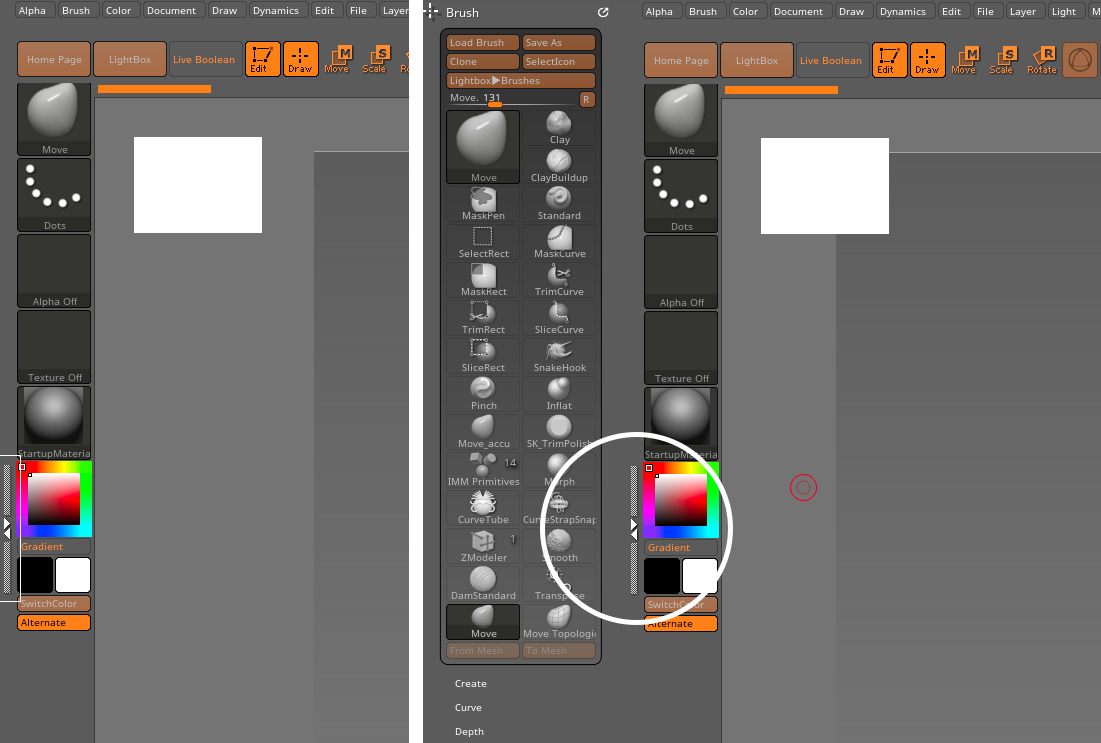 Figure 1.10 – Before (left) and after (right) adding space on the left side of the canvas