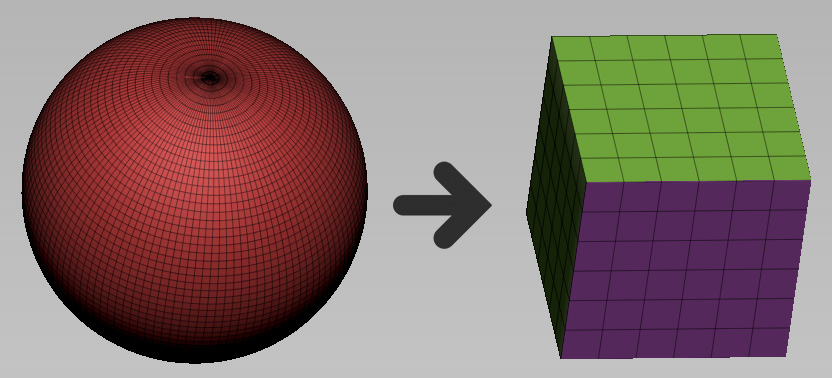 Figure 10.25 – Turning a mesh into a primitive shape with the Initialize function