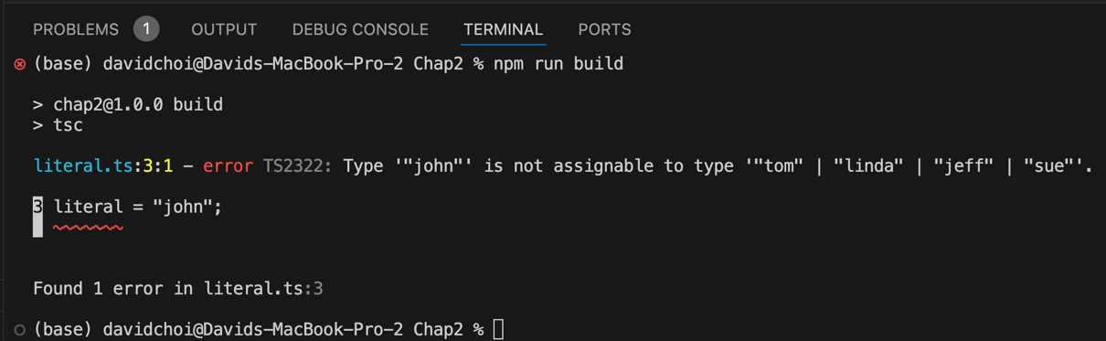 Figure 2.6 – A literal error