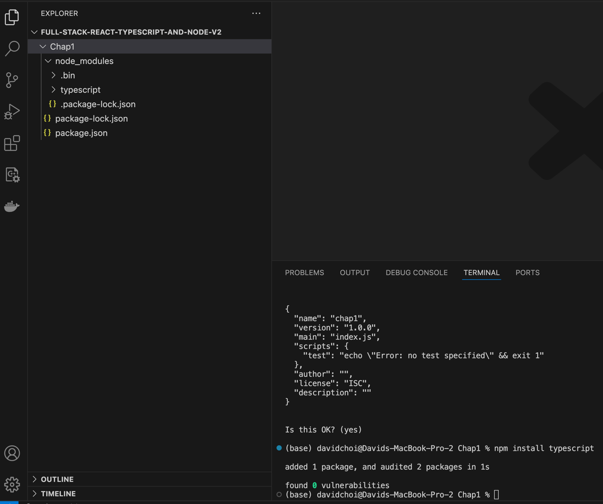 Figure 1.2 – VSCode after setup is complete