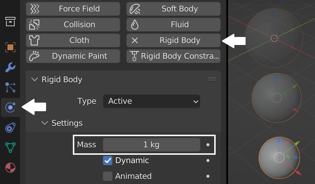 Figure 1.3 – Blender physics properties