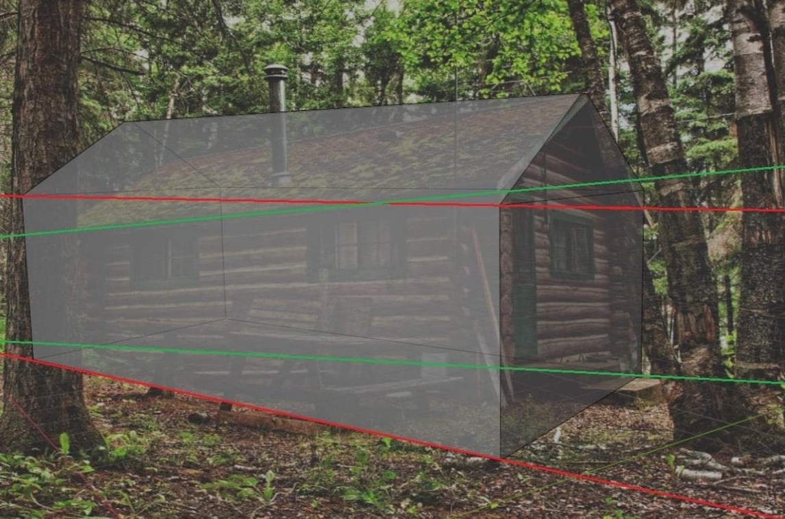 Figure 1.4 – Wood cabin model not matching the reference