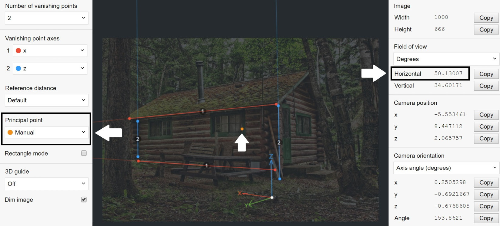 Figure 1.12 – Changing the focal length settings in fSpy