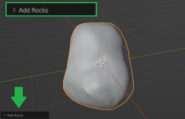 Figure 10.4 – Adding a rock object