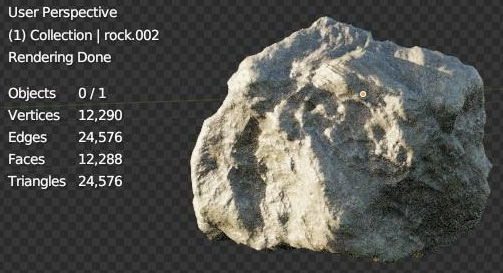 Figure 10.27 – Displaying the rock object statistics