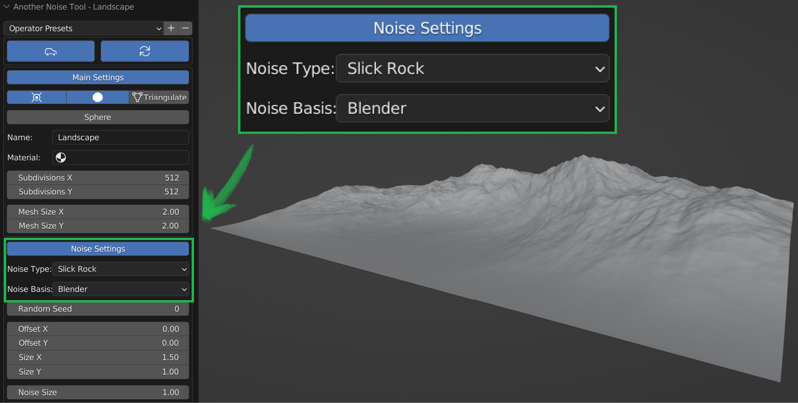 Figure 13.2 - Changing ﻿Noise Type to Slick Rock and Noise Basis to Blender