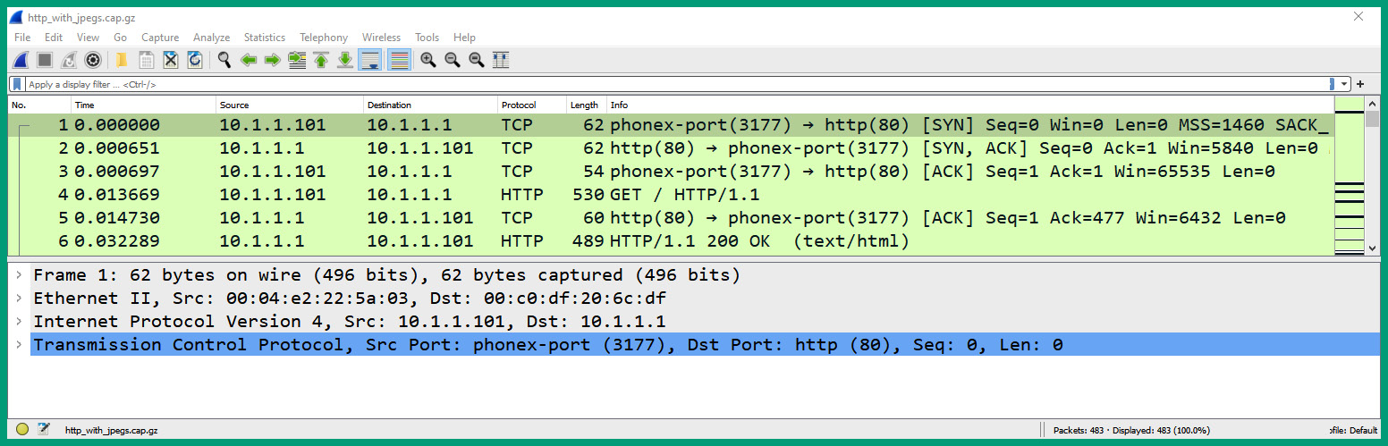 Figure 1.29 – Wireshark user interface
