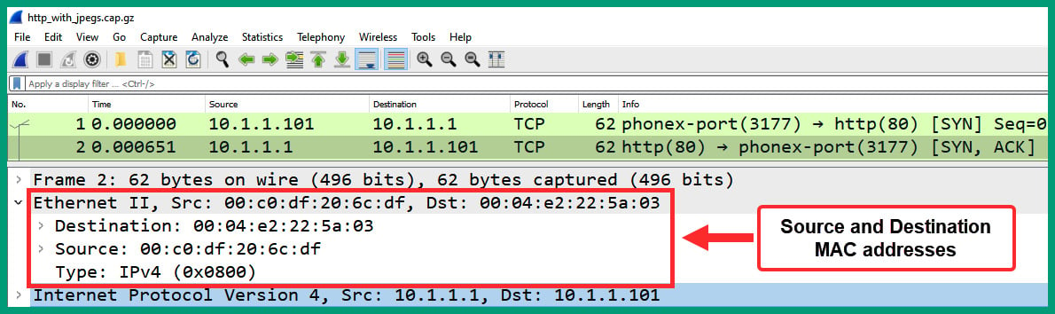 Figure 1.33 – Packet #2 Ethernet header
