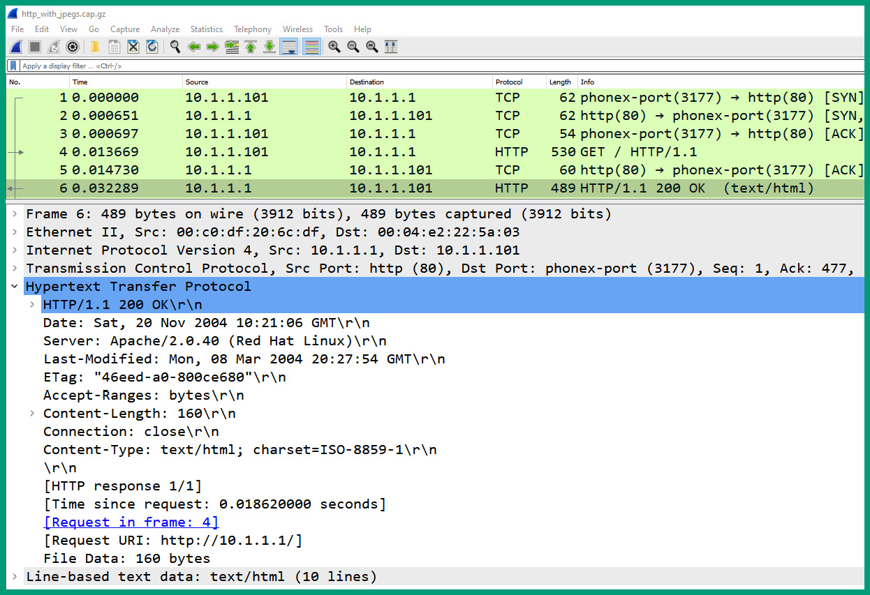 Figure 1.39 – Packet #6 HTTP header
