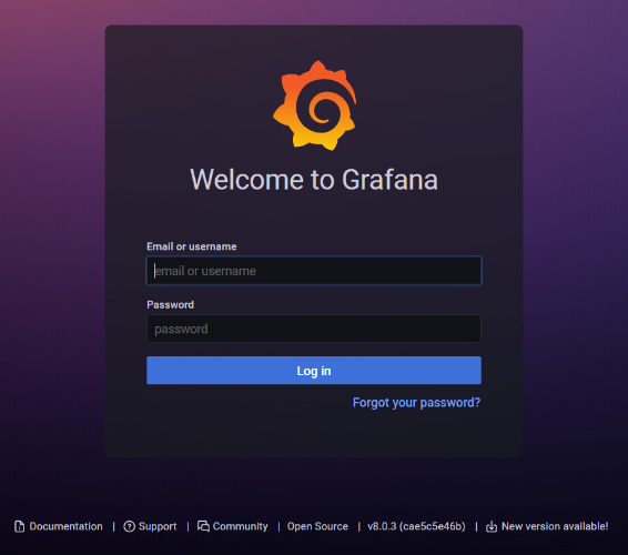 Figure 1.1 – Grafana login page
