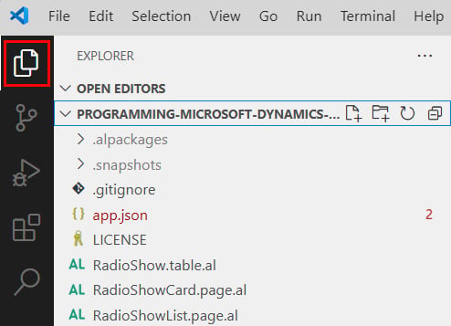 Figure 1.3 – EXPLORER in VS Code