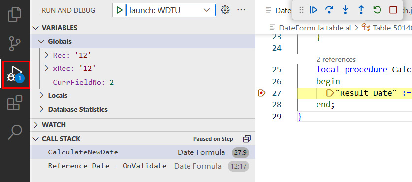 Figure 1.5 – The debugger in VS Code