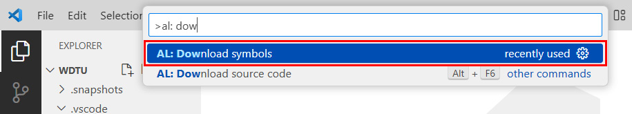 Figure 1.16 – The AL: Download symbols command