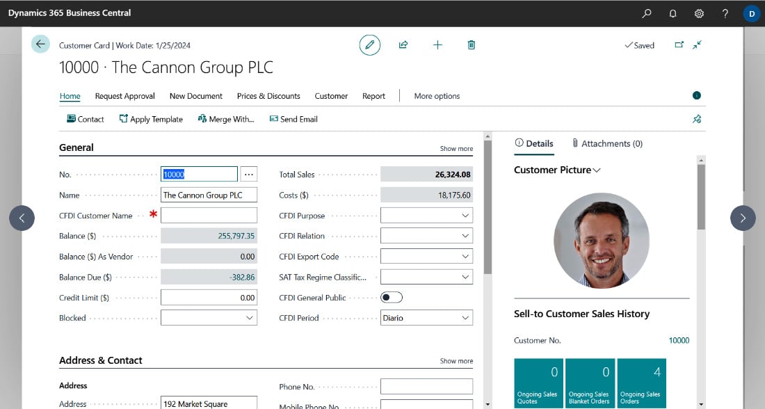 Figure 1.22 – The Custo﻿mer Card page