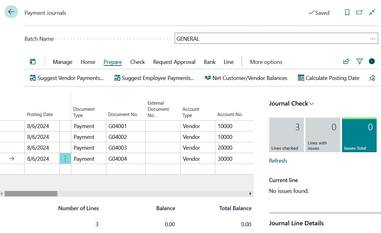 Figure 1.24 – The Paym﻿ent Journals page