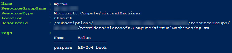 Figure 1.5 – Example resource definition including a tag
