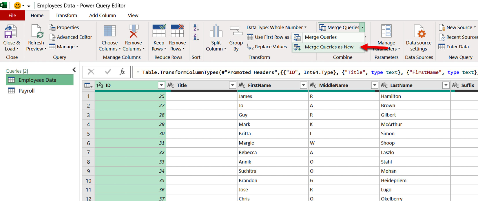 Figure 4.32 – Merge Queries as New table in Power Query