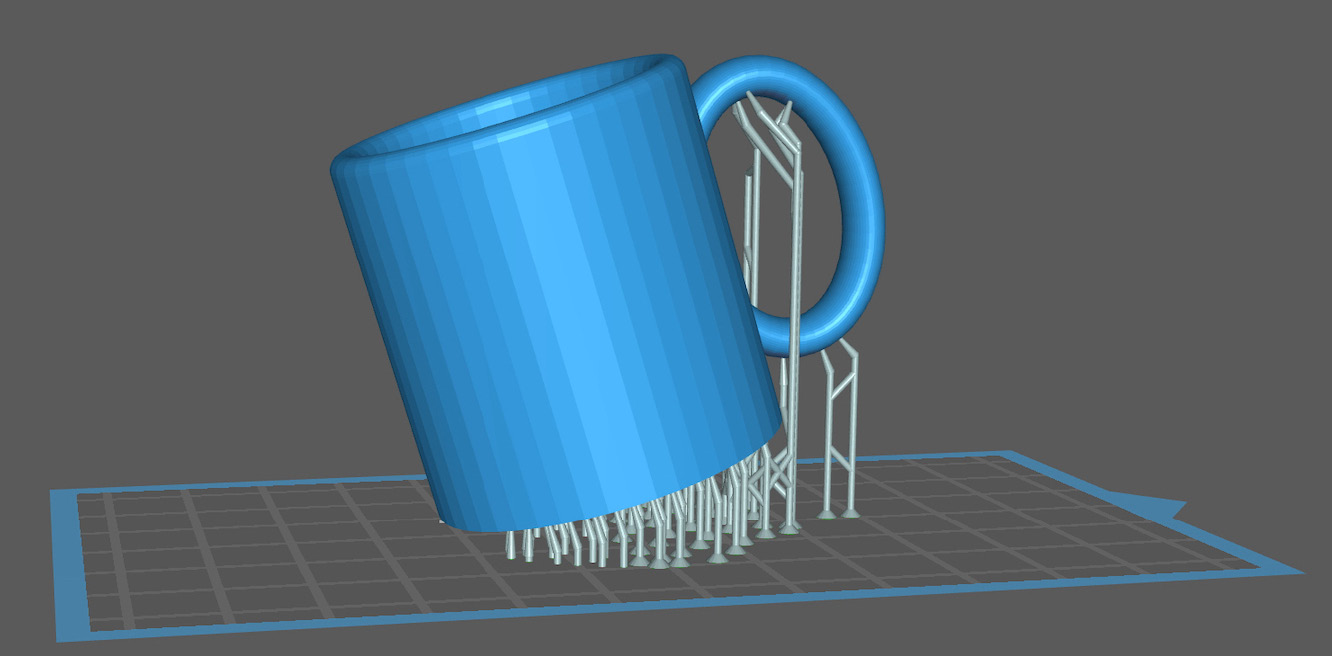 Figure 1.5 – My baby coffee cup design, sliced and supported