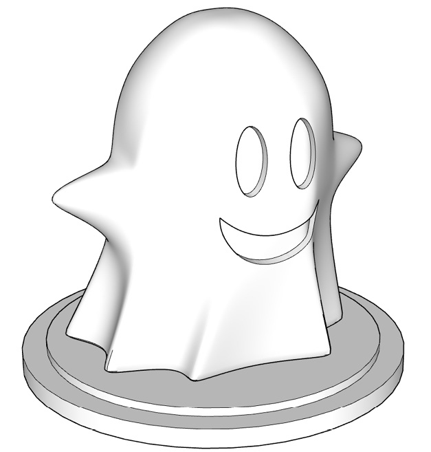 Figure 1.13 – The imported ghost mesh merged with the new base geometry