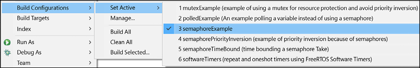 Figure 8.1 : The example-programs’ build configurations