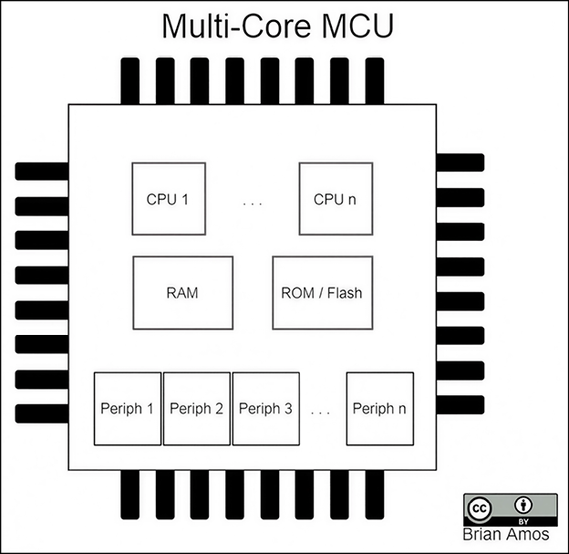Figure 15.1: Block diagram of a multi-core MCU