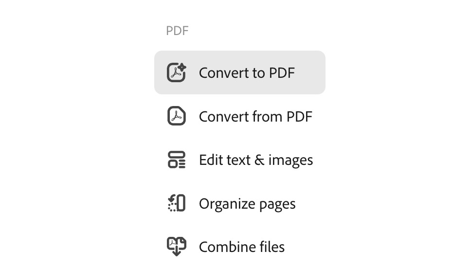 Figure 7.4 – Convert to PDF quick action