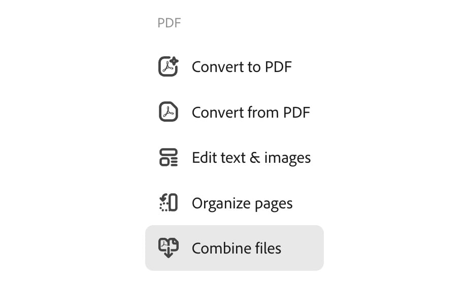 Figure 7.28 – Combine files quick action