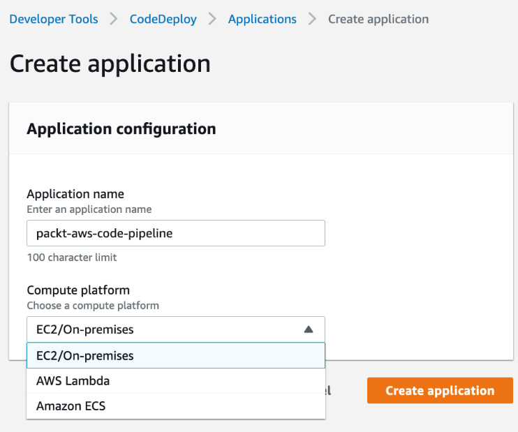 Figure 9.25 – CodeDeploy creates a new application