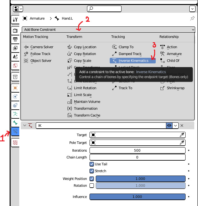 Figure 6.5 – IK constraint added