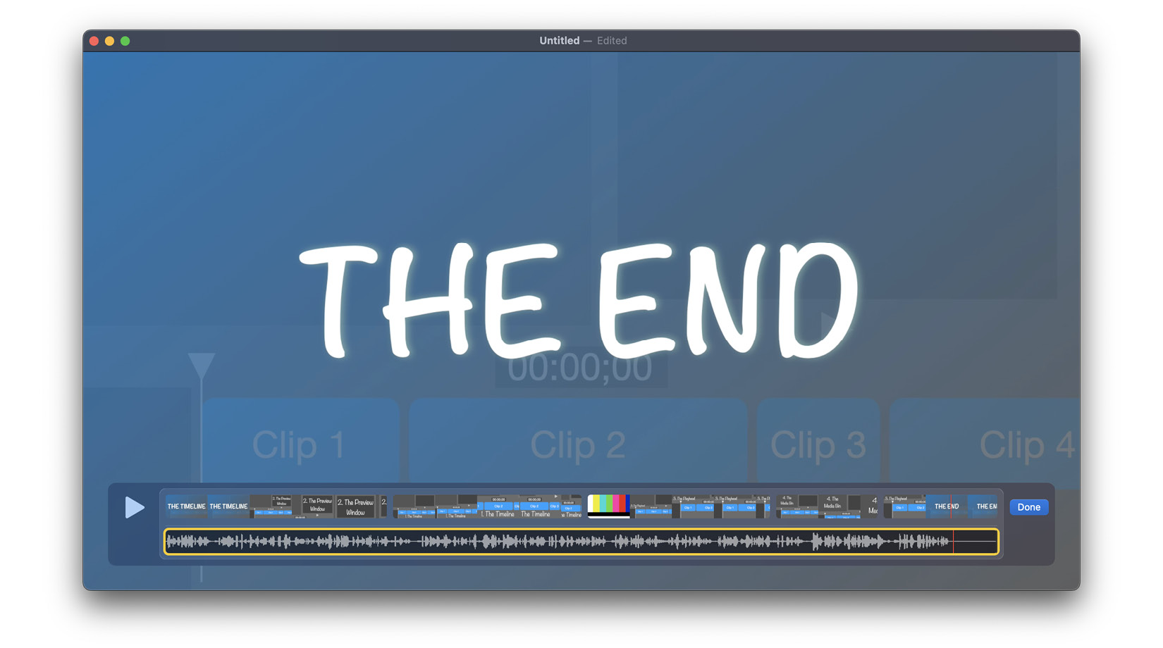 Figure 1.6 – Audio added below the QuickTime video strip