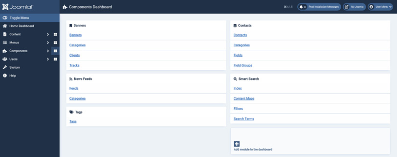 Figure 1.2 – Components Dashboard