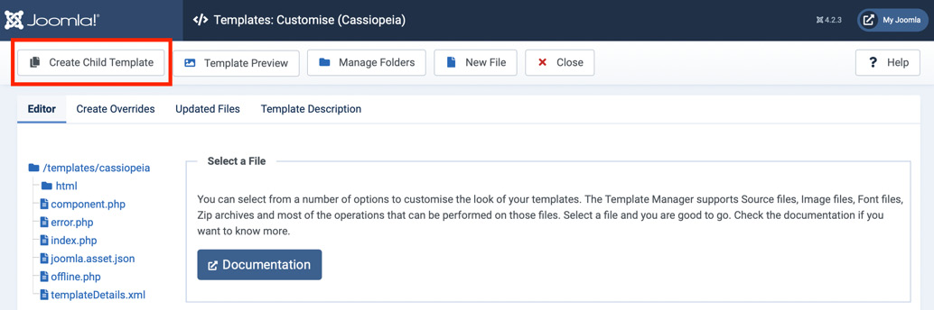 Figure 14.2 – Child templates | Create Child Template