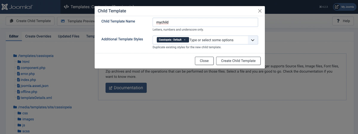 Figure 14.3 – Child templates | Create Child Template | Name and styles