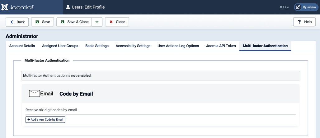 Figure 16.7 – Users: Edit Profile | Multi-factor Authentication